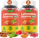 Gommies berbères liposomiques organiques + Berbères HCL + curcuma, supplément berbère avec cannelle Ceylan, Melon amère, fibre pour la digestion, artichaut pour foie, santé globale, sans sucre