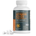 Bronson Vitamin K2 (MK7) with D3 Supplement Extra Strength 2 in 1 Support, 10,000 IU Vitamin D3 & 120 mcg K2 MK-7, 360 Tablets