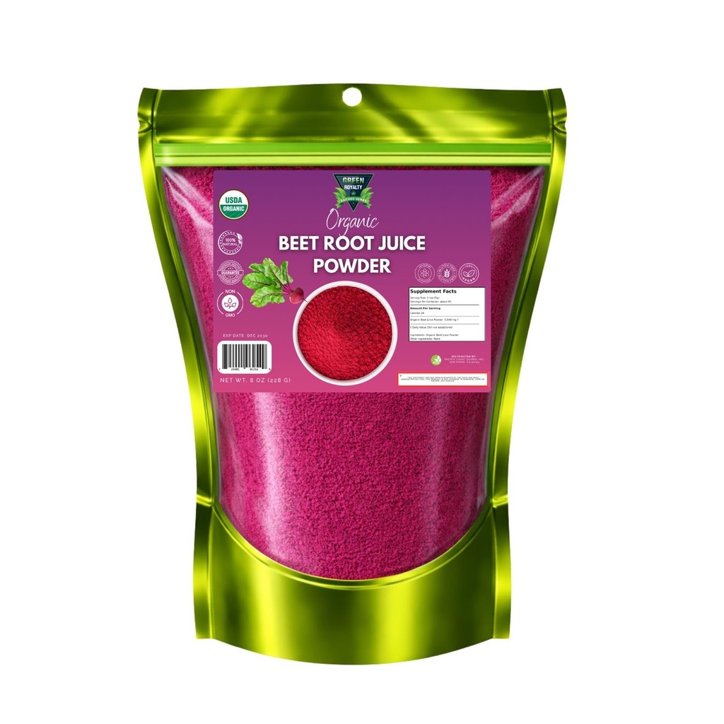 Organic Beet Root Juice Powder – Superfood Drink Mix for Smoothies & Juices – Natural Energy Support, Antioxidant Rich, Easy to Mix, Non-GMO, Resealable Bag – 8 oz