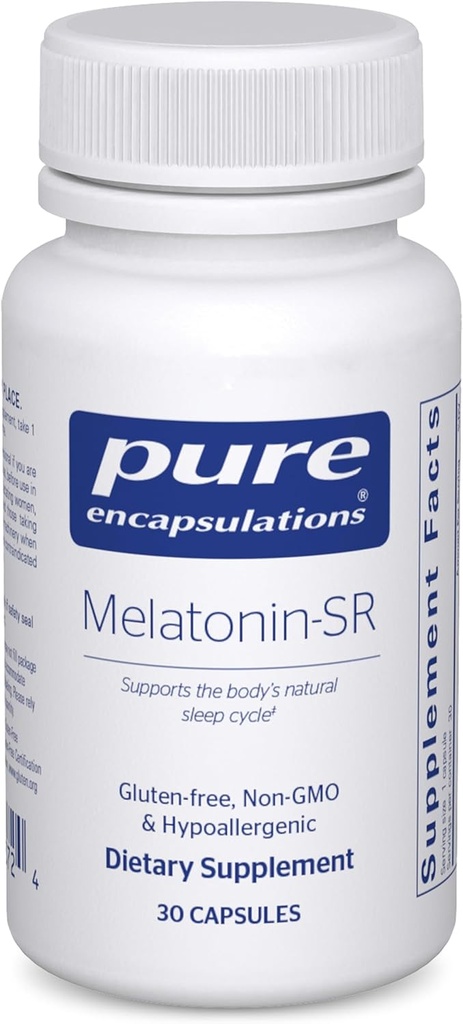 Encapsulations pures Melatonin-SR - Libération prolongée Melatonin - Soutient le sommeil reposant* - Supplément de sommeil - Sans gluten et végétalien - 30 capsules