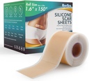 Feuilles de cicatrices en silicone professionnelles (1.6" x 150" Scar Roll-3.8M) - Traitement de suppression des cicatrices - Type de bandes de cicatrices en silicone réutilisables pour Kéloïde, C-Section, Chirurgie, Brûlure, Acne et