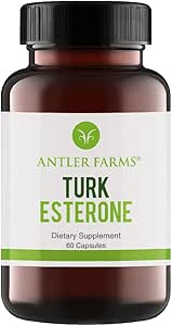 Fermes Antler - 100% Pure Turkestérone, 60 Capsules, 500mg – Ajuga Turkestanica Extrait Std. à 10% Turkestérone, Hommes Soutien de la santé puissant supplément antioxydant