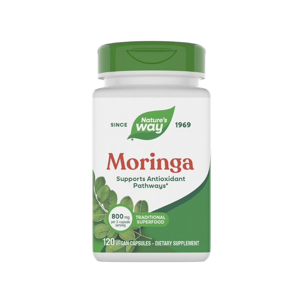 Nature's Way Moringa, Traditional Superfood, Supports Antioxidant Pathways*, 800 mg per 2-Capsule Serving, 120 Vegan Capsules