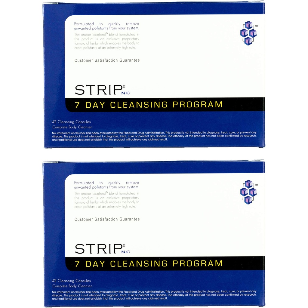 Wellgenix Strip 7 Day Detox - Exclusive Formula of Herbs to Enable the Body to Expel Toxins - 42 Cleansing Capsules (2 Pack)