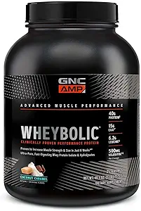 GNC AMP Poudre de protéines éprouvées cliniquement, 40g de protéines de lactosérum, BCAA, Leucine, Augmente la force musculaire, Bâtiment musculaire, 3e partie testée, Sans gluten, Chocolat naturel, 25 portions
