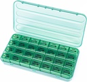 Organisateur mensuel de pilules de 28 jours - Pilule de 4 semaines Boîte 1 fois par jour, Boîte d'organisateur de médicaments de 7 jours, Conteneur de pilules de voyage pour la vitamine, huile de poisson (vert vivant)
