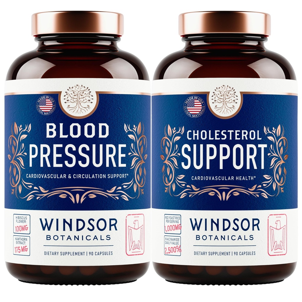 WINDSOR BOTANICALS Blood Pressure and Cholesterol Support Combination