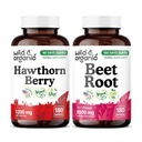 Wild & Organic Hawthorn Berry 180 Capsules & Beet Root 180 Capsules