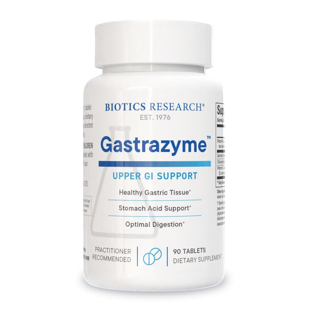 Biotics Research Gastrazyme™ Digestive Support - Supplies Vitamin U Complex, Chlorophyllins, Gamma Oryzanol (from Rice) Supplement Supports Gastrointestinal Health & Gut Lining - 90 Tablets