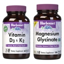 BlueBonnet Nutrition Mélange de vitamines D3 et K2 et de capsules végétales glycinées de magnésium