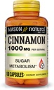 Cinnamon NATUREL MASON, 1000 mg, 100 capsules (paquet de 3), supplément alimentaire à base de plantes