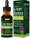 Lait Thistle Foie Détox gouttes, Cardo Mariano (con Silimarina) y Diente de León para el Hígado Graso, Supplément de soutien du foie avec/Artichaut & Extrait de dandelion pour nettoyage et réparation du foie. 2oz