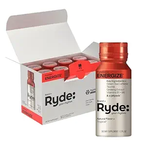 Ryde: Energize shots Tropical Saveur de thé vert Caféine, Taurine, Extrait de ginseng et vitamines B.