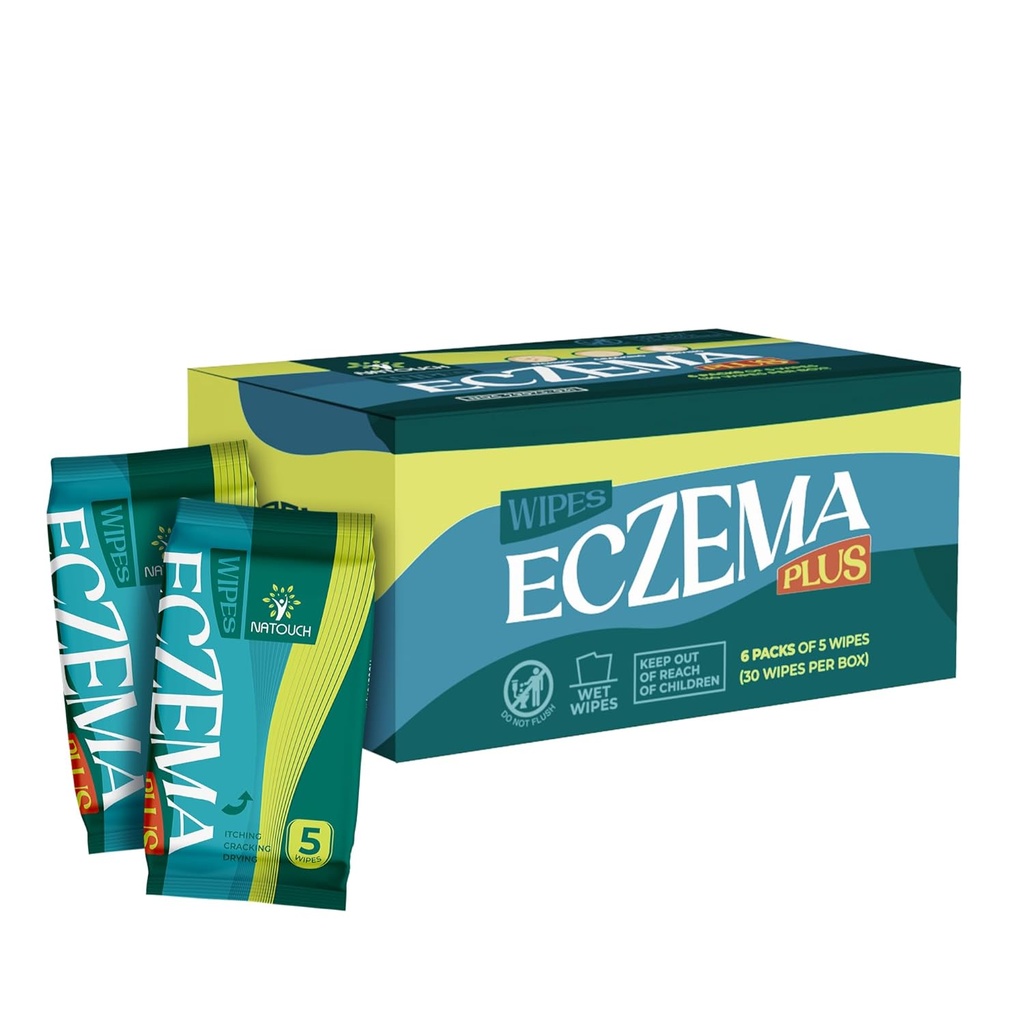 Eczema Wipes All-Natural Fast Acting Eczema Relief, instantanément apaisant et refroidit Démangeaison, fissuration et séchage, Wipes organiques protectrices de la peau