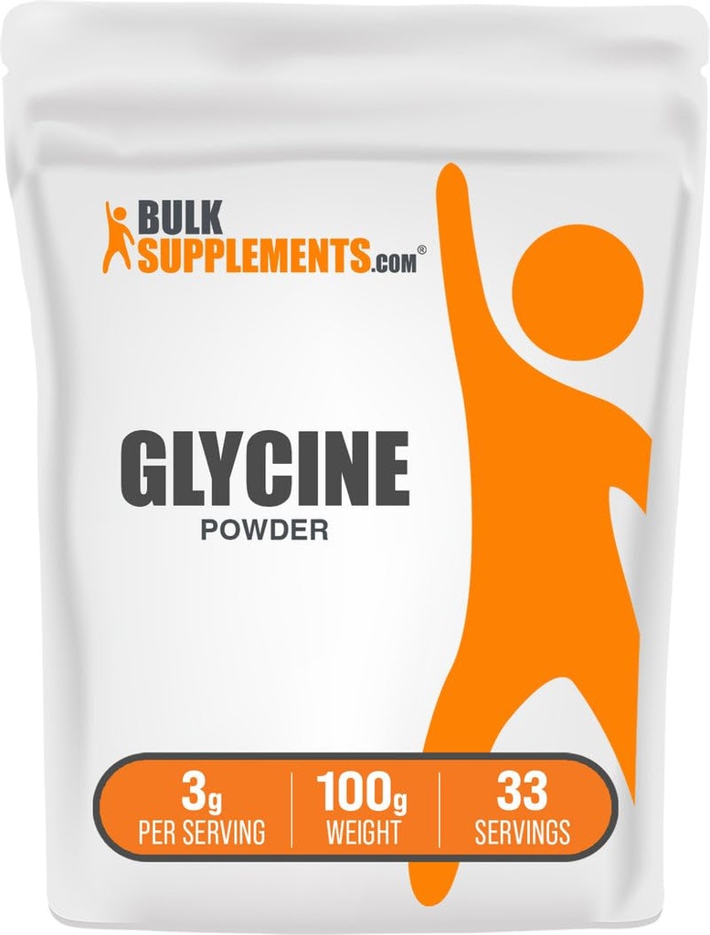 BulkSupplements.com Glycine Powder - Glycine Supplements, Amino Acid Supplement - Unflavored & Gluten Free, 3g per Serving, 100g (3.5 oz) (Pack of 1)