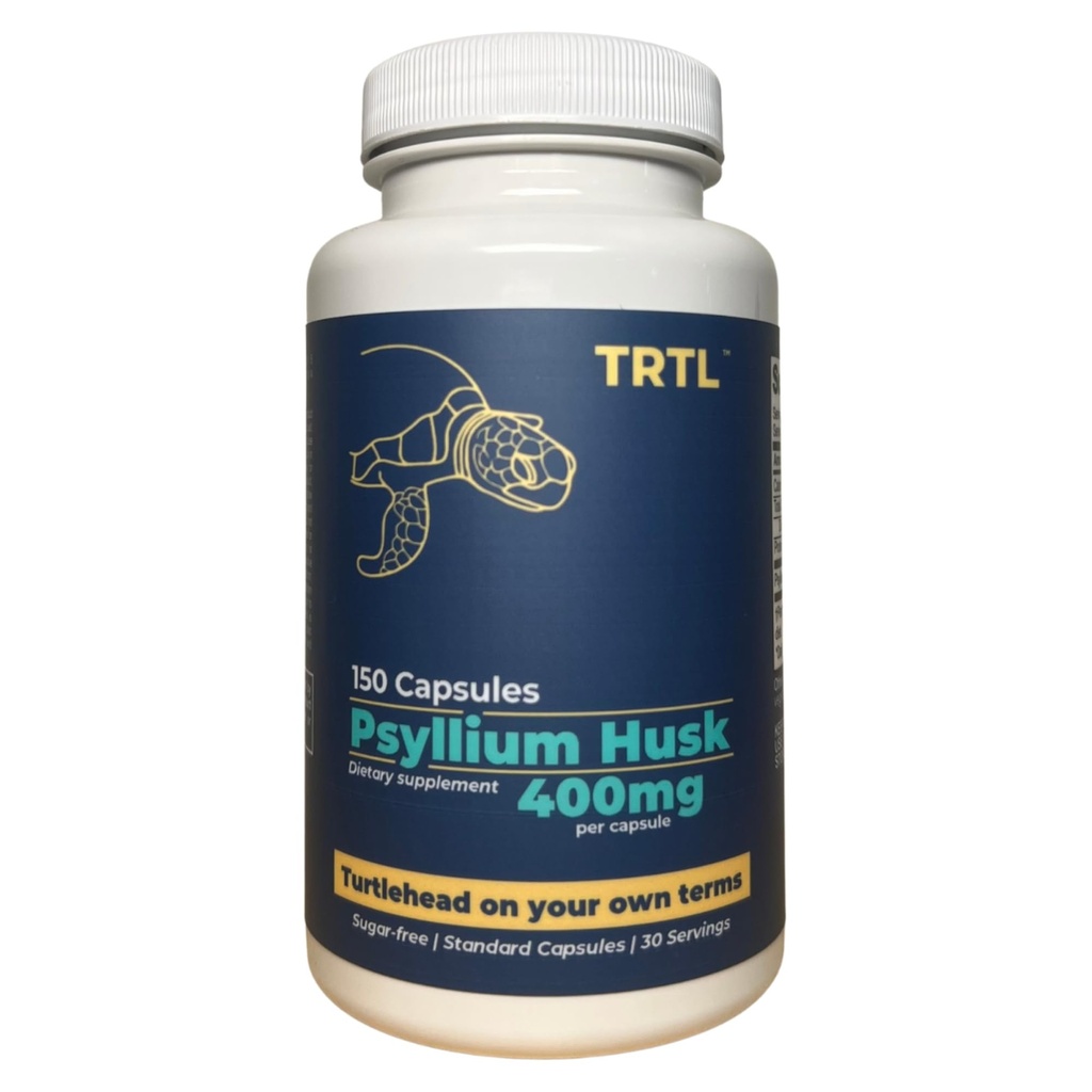 TRTL Psyllium Husk Capsules – 150ct | Fiber Supplement for Gut Health & Regularity | Non-GMO | 2g Psyllium Husk per Serving