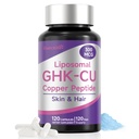 GHK-Cu Copper Peptide Supplement, 300 mcg per Serving, Liposomal Formula, 120 Vegan Capsules – Beauty Support Matrix with Biotin, Phytoceramides & Herbal Blend