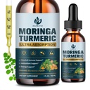 (2 Pack) Organic Moringa Leaf Extract Liquid Drops for Women and Men - Energy, Antioxidant, Skin, Immune Support, Pure Moringa Leaf Extract with Turmeric, Boswellia, Vegan, Sugar-Free, 1 Fl Oz