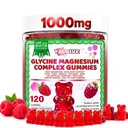 Magnesium Glycinate Gummies 1000mg, Sugar Free Magnesium Bisglycinate Supplement, Adults & Kids 4+, High Absorption with Calcium, Potassium, CoQ10 & Vitamins B6 & D3, Sleep & Muscle Support, 120 Count