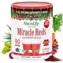 MacroLife Naturals Miracle Reds Superfood Supplément Poudre Antioxydants Polyphénols Enzymes Probiotiques - crus non OGM Gluten biologique végétalien et sans lait - 30 oz (90 portions) 30 oz