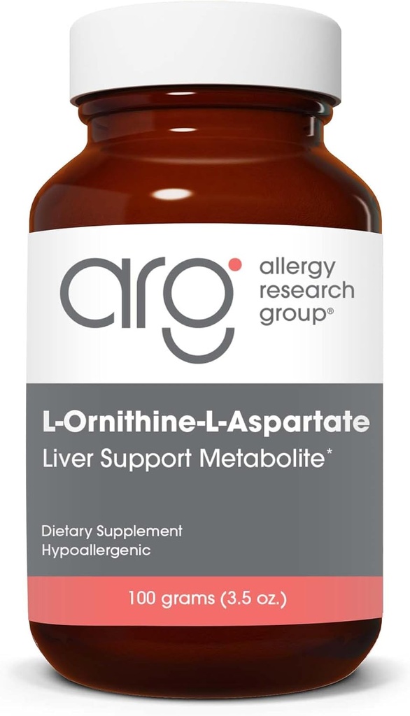 Groupe de recherche sur l'allergie Poudre de L-Ornithine-L-Aspartate - Détox hépatique Métabolite, complexe acide amino, Pure, supplément de 3000mg - 3,5 Oz