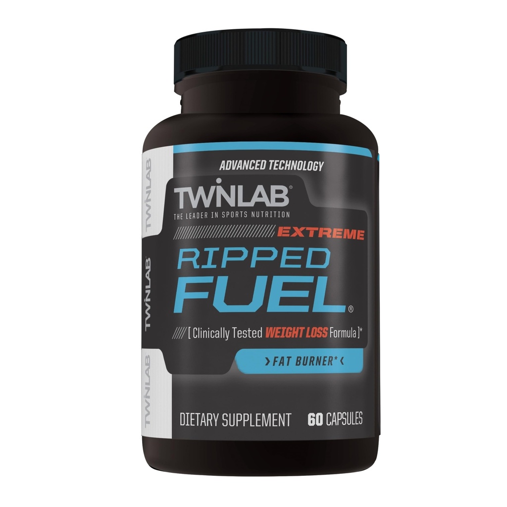 Twinlab Ripped Fuel Extreme - Supplément énergie pour soutenir la gestion du poids et la santé musculaire - 60 capsules