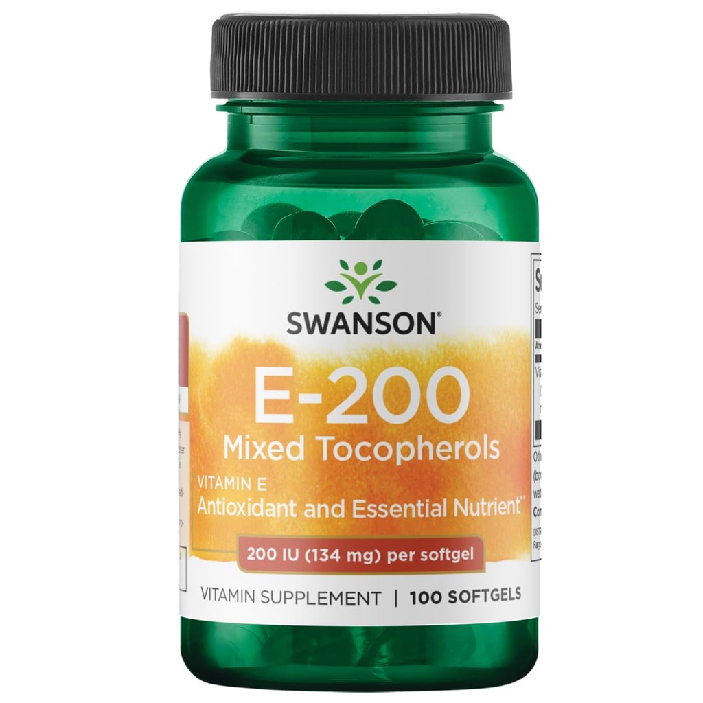 Swanson Vitamin E Mixed Tocopherols 200 Iu (134 Milligrams) 100 Sgels