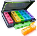 Organisateur hebdomadaire de pilules, boîte à pilules de 7 jours (3 fois par jour) Portable pour voyager avec l'humidité-Proof Design Pill case to Pills/Vitamine/Pish Oil/Supplements