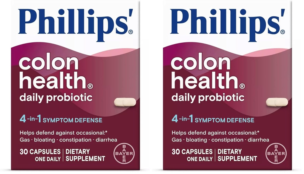Phillips'’ Colon Health Daily Probiotic Supplement, 30 Count (Pack of 2)