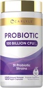 Carlyle Probiotic 100 Billion CFU | 120 Capsules | Delayed Release | 31 Probiotic Strains | with Prebiotic Fiber | Vegan, Non GMO, Gluten Free