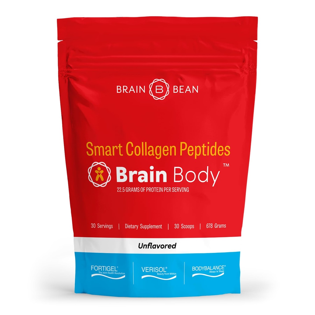 Cerveau Collagène Peptides Poudre - Protéines vitales et supplément de collagène pour les femmes et les hommes - Hydrolysed Type I & III pour les cheveux, la peau, les ongles et la santé articulaire - 30 portions - Non aromatisées - 678g