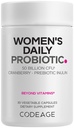 Codeage Women’s Daily Probiotic Supplement – 50 Billion CFU Supplement, Cranberry Fruit Powder, Prebiotic Chicory Root Inulin – Women’s Wellness Support – 1 Capsule Per Serving - Non-GMO – 30 Capsules