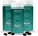 iwi life Cerveau Omega-3, 180 Softgels (90 portions), Algae Omega-3 à base végétale végétalienne avec EPA + DHA, Focus, Mémoire et Mood Support Supplément alimentaire, Krill & Fish Oil Alternative, Pas d'après-goût de poisson