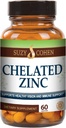 Suzy Cohen Chélaté Zinc Suppléments - 60 Capsules Doucement sur l'estomac - Zinc est pour la croissance cellulaire saine et la formation d'ADN - soutient la fonction immunitaire saine et la santé de la peau