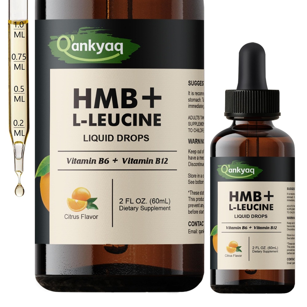 Q'ankyaq HMB Liquid Drops for Muscle Maintenance & Daily Strength – No Pills to Swallow, Easy-to-Take Support for Adults 45+ & Seniors, Helps You Stay Active & Independent