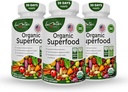 Complexe de fruits et légumes bio Superfood Greens - Meilleur complément alimentaire avec 14 verts et 14 fruits et légumes avec Alfalfa Riche en antioxydants Ingrédients organiques Non-OGM (180 Count Pack de 3)