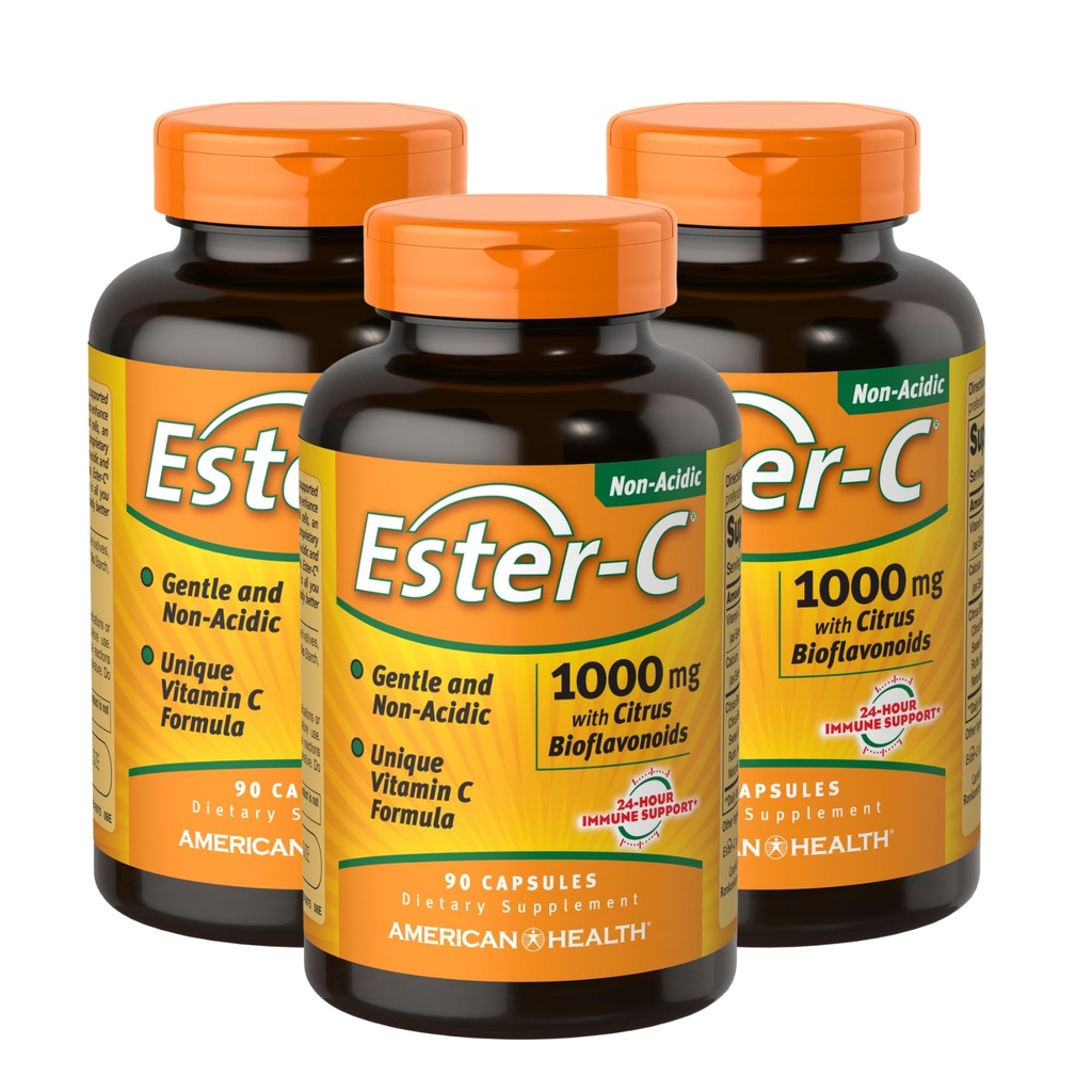 Ester-C 1000 mg with Citrus Bioflavonoids American Health Products 90 Caps, 3 Count