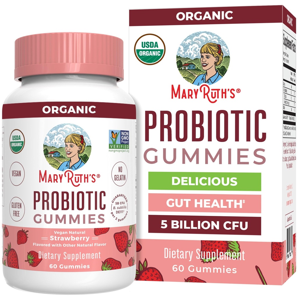L'USDA de MARYRUTH Probiotique Probitic Gummies Probiotic Soutien digestif (en anglais seulement) Soutien immunitaire (en anglais seulement) Supplément de santé digestif et gut (en anglais seulement)