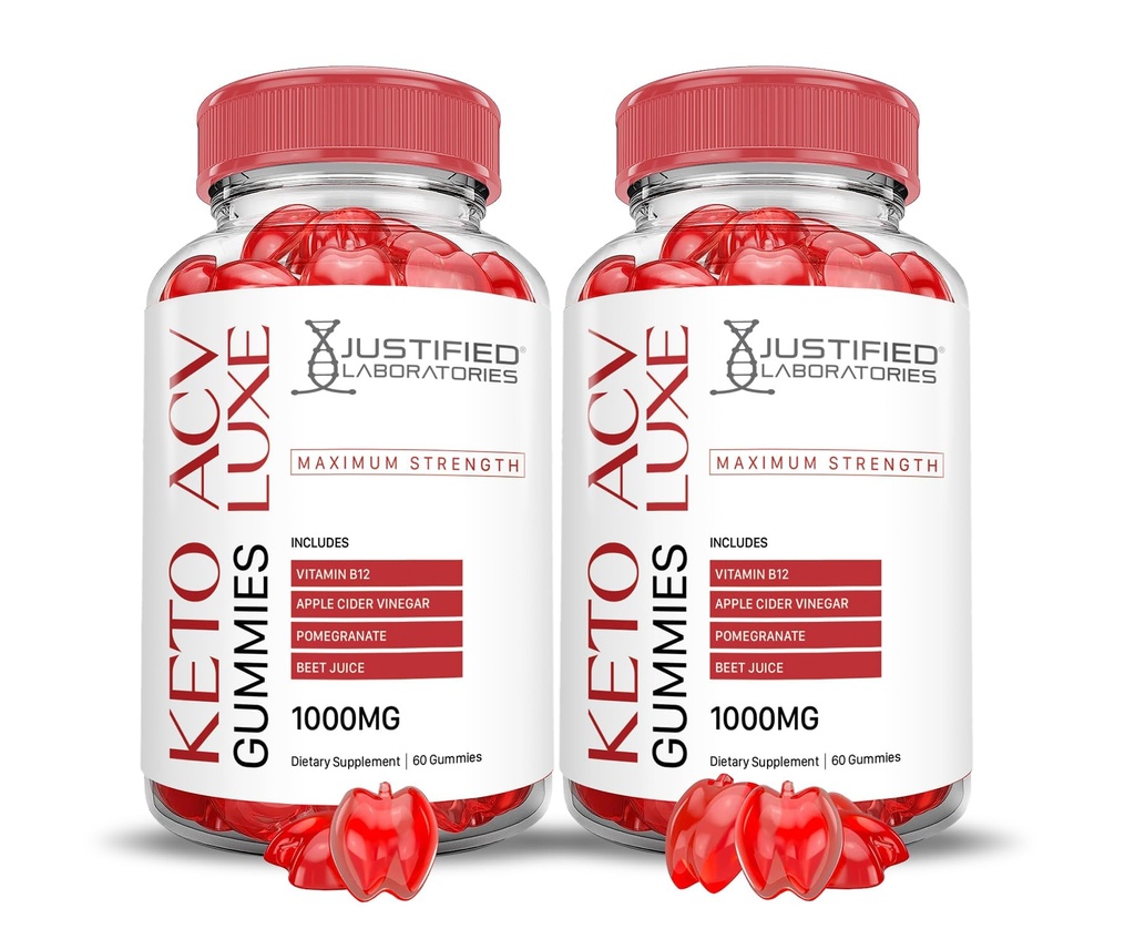 (2 Pack) Luxe Keto ACV Gummies Advanced Formula 1000MG Luxe Keto Gummies Apple Cider Vinegar Formulated with Pomegranate Beet Juice Powder B12 Vegan Non GMO 120 Gummys