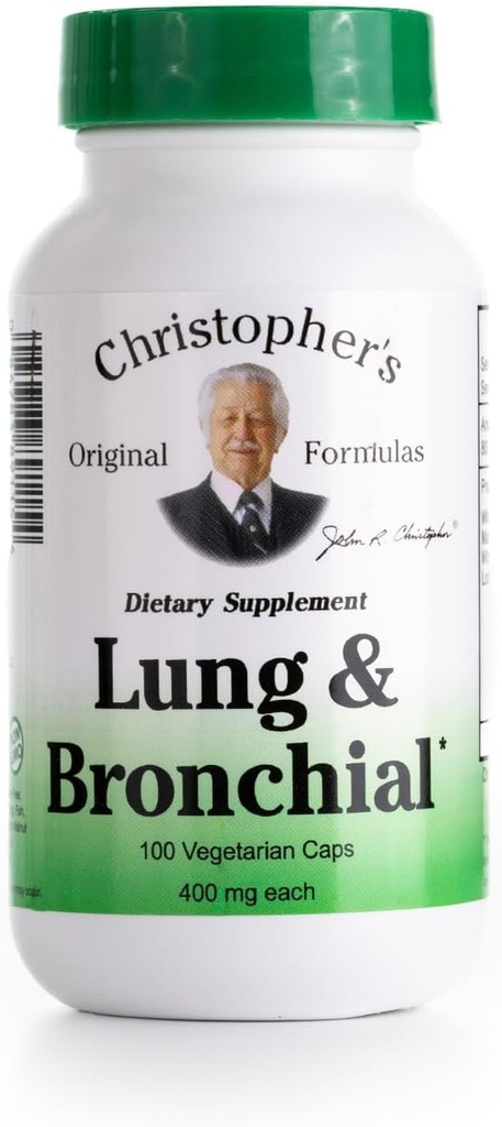 Formules originales de Christopher Lung & Bronchial Formule - Lung Cleanse pour les fumeurs - soutient le système respiratoire avec mélange synergique d'herbes