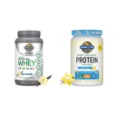 Garden of Life Grass Fed Whey Protein Powder and Organic Vegan Protein Powder Bundle - 24g and 22g Protein