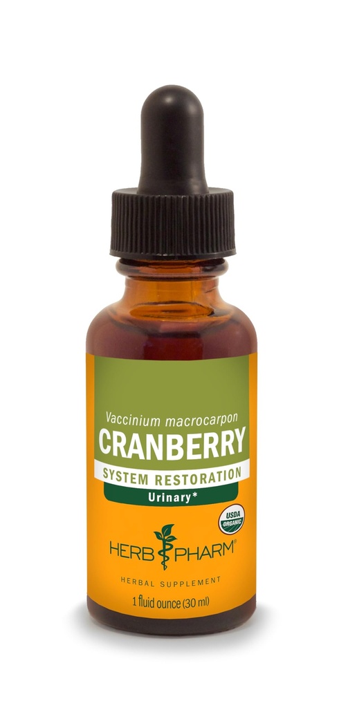 Herb Pharm Cranberry Liquid Herbal Extract: for Urinary Tract Support | Certified Organic, Non-GMO, Gluten-Free, Vegan | Up to ~2 Week Supply, 1 oz*