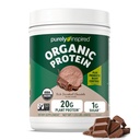 Poudre de protéines purement inspirée à base de plantes pour les hommes et les femmes, riche chocolat décadent (16 portions) - Vegan & Organic - 20g de poudre de protéines de pois pour les smoothies & Shakes - Sans lait, et sans gluten
