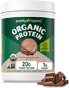 Poudre de protéines purement inspirée à base de plantes pour les hommes et les femmes, riche chocolat décadent (16 portions) - Vegan & Organic - 20g de poudre de protéines de pois pour les smoothies & Shakes - Sans lait, et sans gluten