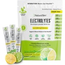 NaturalSlim Hydration & Energy Drink Mix with Prebiotics, Gut Health Support, Sugar-Free Electrolytes Powder Packets, 16 Stick Packs – Lemon Lime