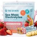 TrueSeaMoss Electrolytes Powder Concentrate Packets – Made in USA – 15 Stickpacks – Hydration Powder with Sea Moss and Potassium – No Sugar Drinks – Banana & Strawberry