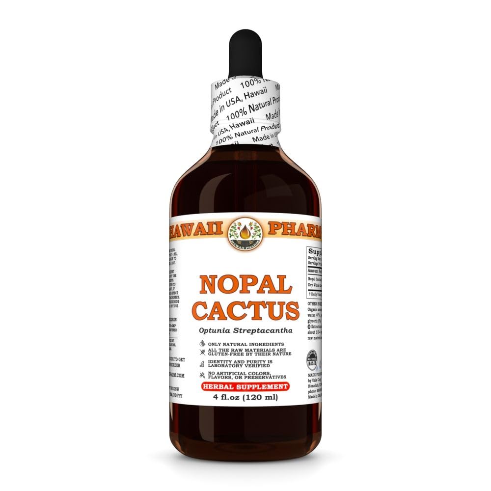Nopal Cactus (Optunia Streptacantha) Dry Whole Cactus Tincture, All Natural, Vegan, Pure Liquid Extract - 4 fl.oz