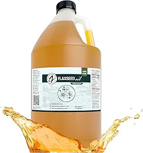 Zatural Flaxseed Oil Naturally Grown 100% Pure Flax Seeds Cold Pressed Vegan Omega Fatty Acids 128oz (1 Gallon)