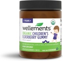 Wellements Gummy de la baie d'ail des enfants biologiques , Gummies de soutien immunitaire pour les enfants quotidiens*, fabriqués avec de la vitamine C et du zinc, certifiés biologique USDA, sans colorant artificiel , 2 ans +, 60 comte