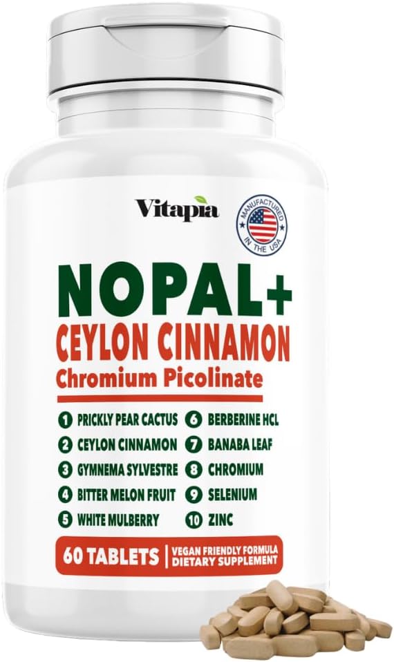 Extrait de cactus Nopal de Vitapia pour antioxydant, peau, métabolisme, bien-être, santé cardiaque - 60 capsules multiples - sans OGM, supplément sans gluten